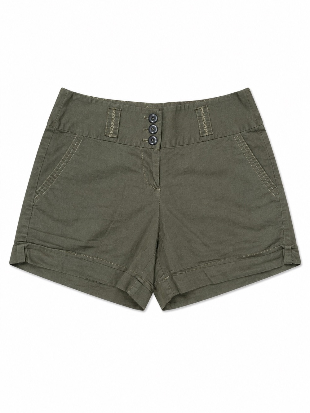 Ann Taylor Signature Fit Olive Green Utility Cargo Shorts Size 4
